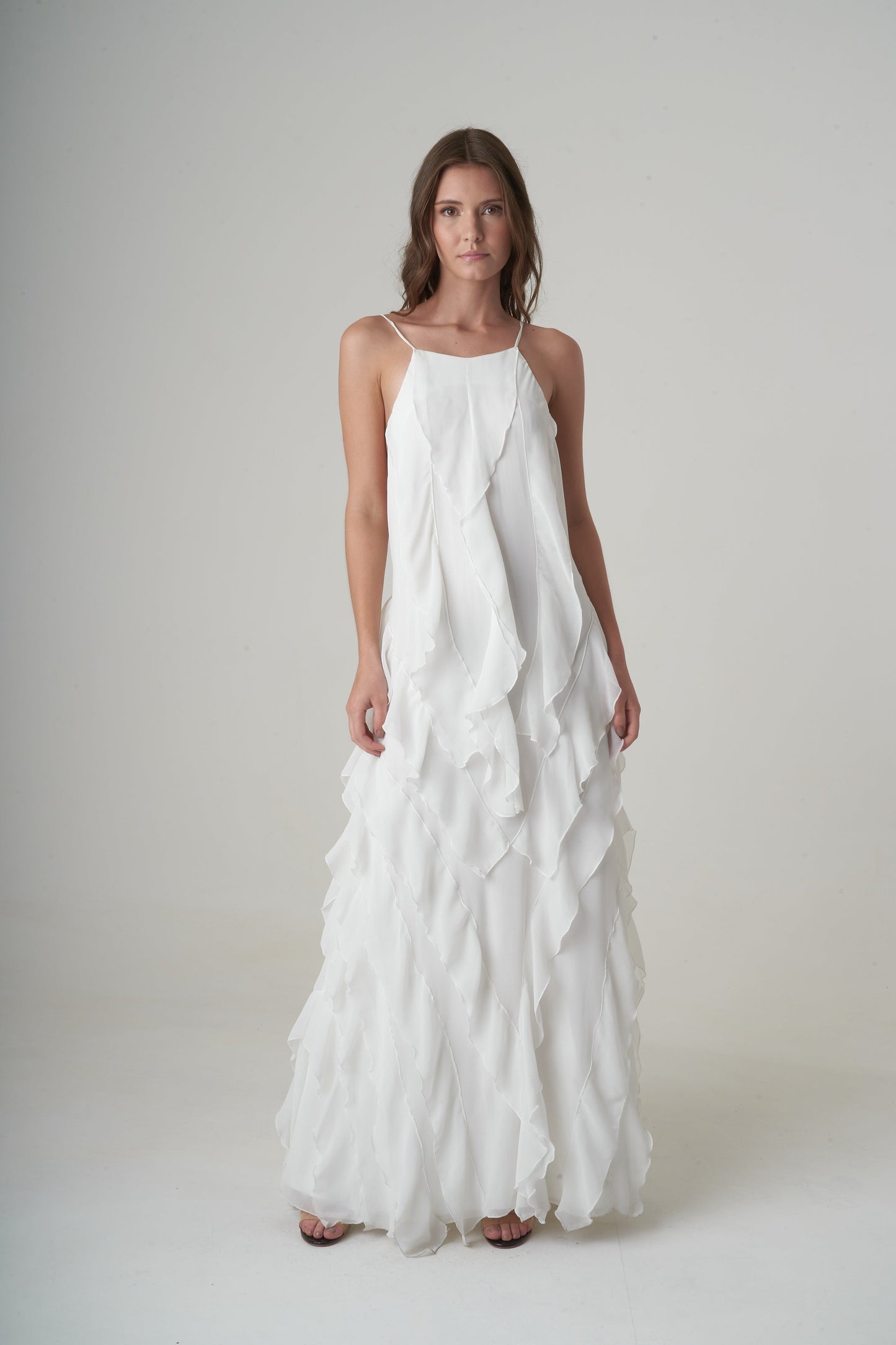 Vestido Babados Off White