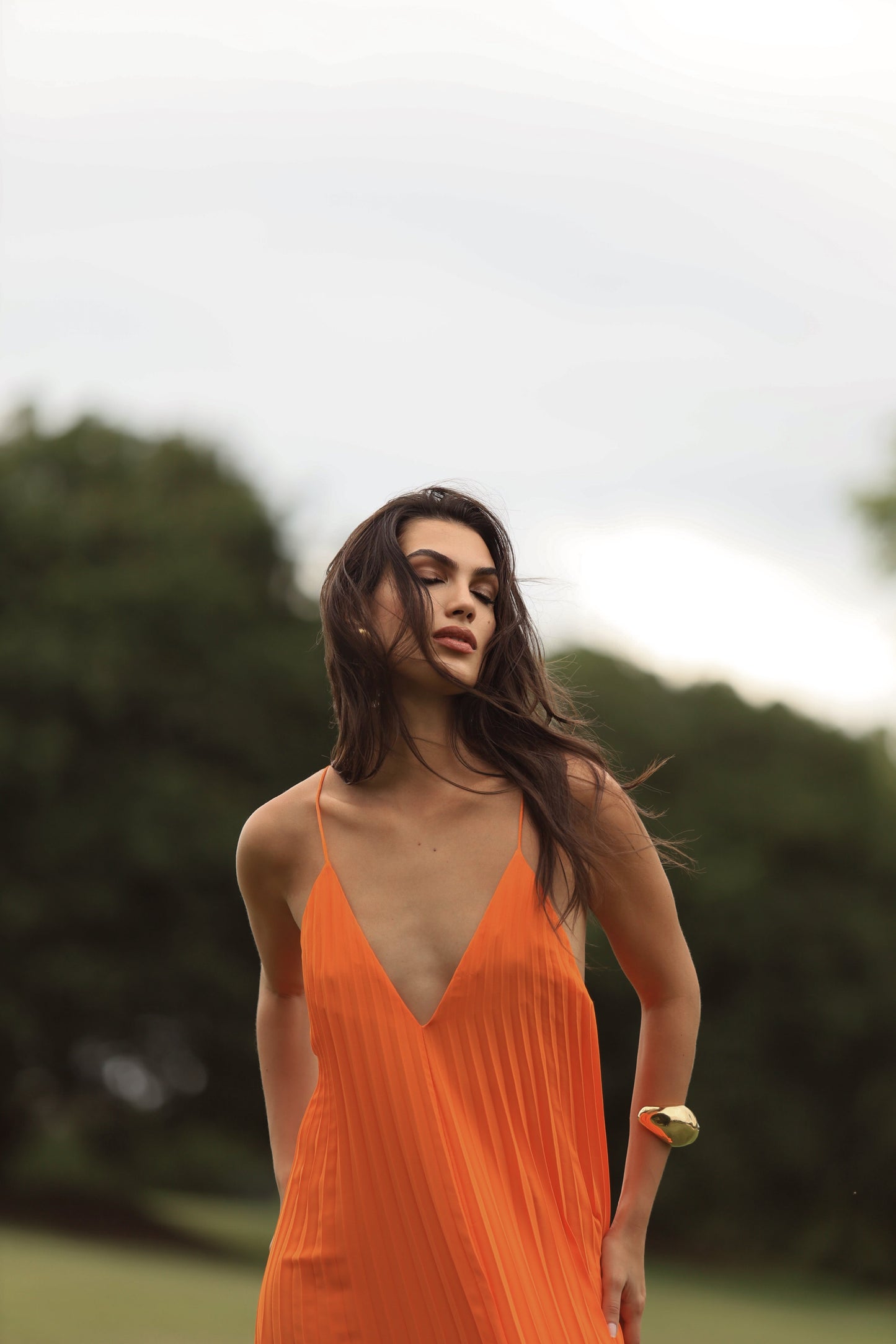 Vestido L'arc Plissado Encomenda