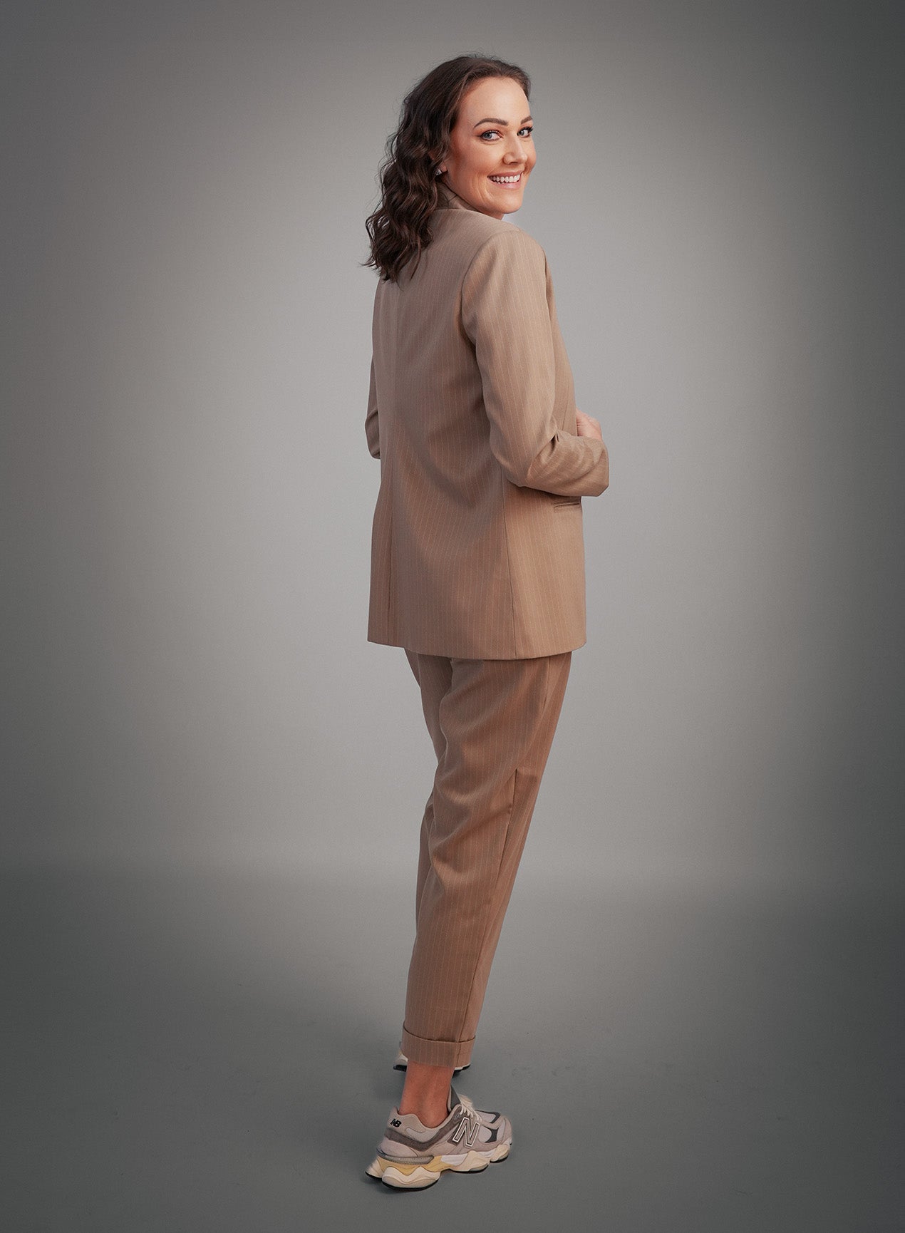 Blazer Elizete - Risca de Giz Bege