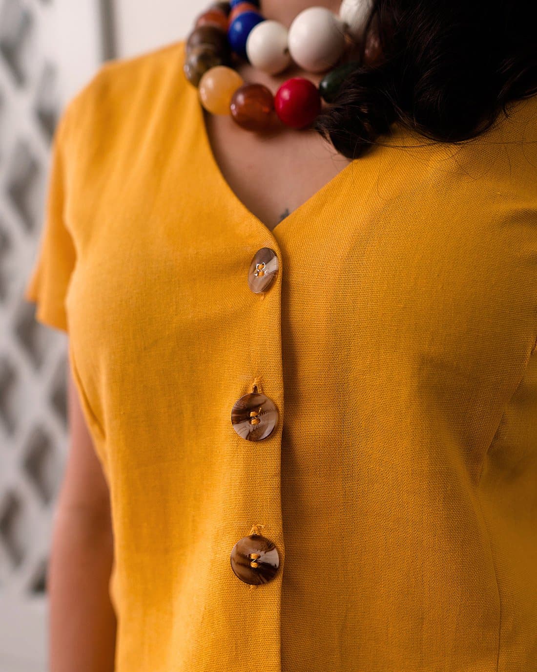 Cropped Lina | Linho Mostarda