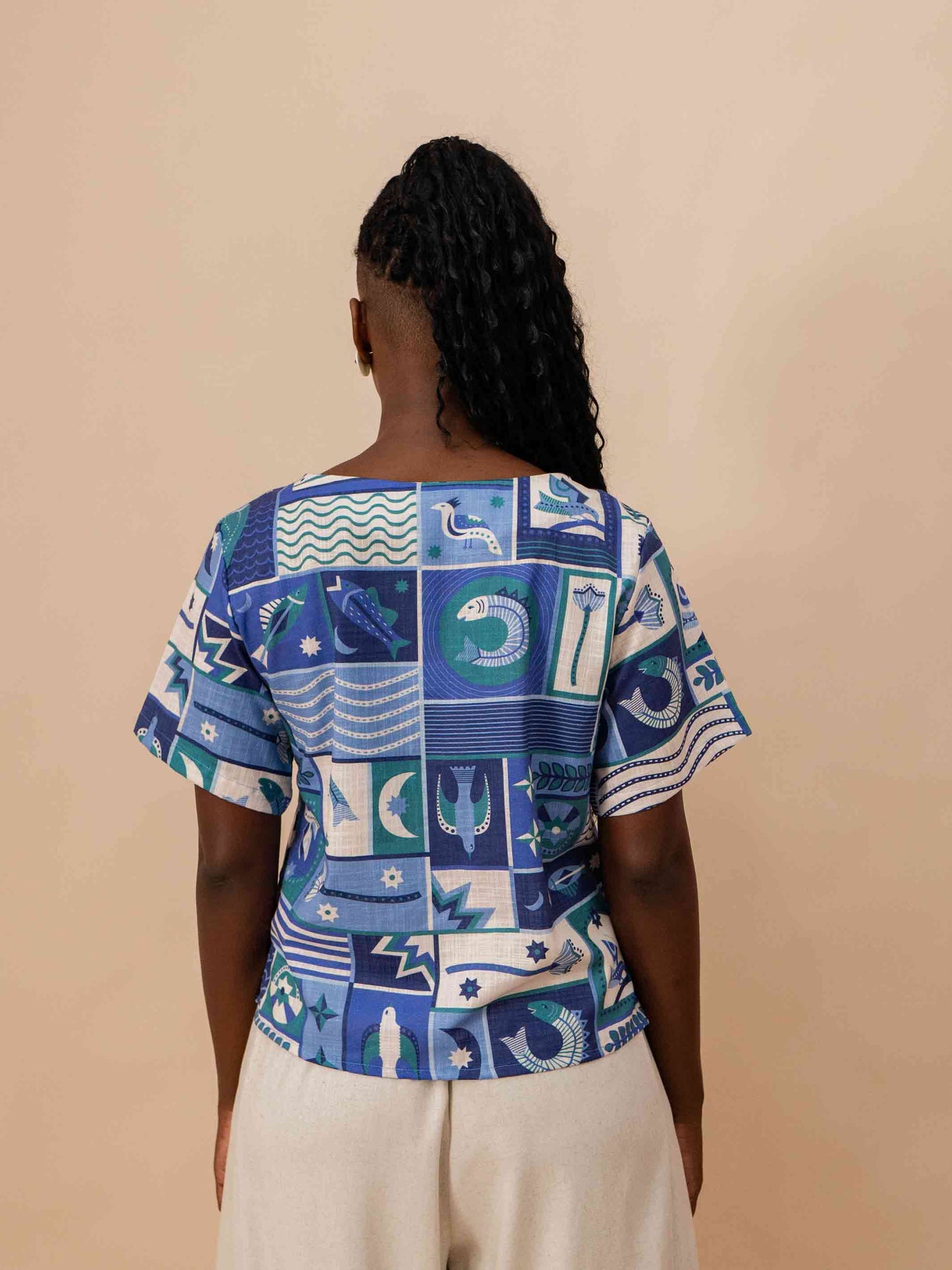 BLUSA MALU | ARMORIAL AZUL