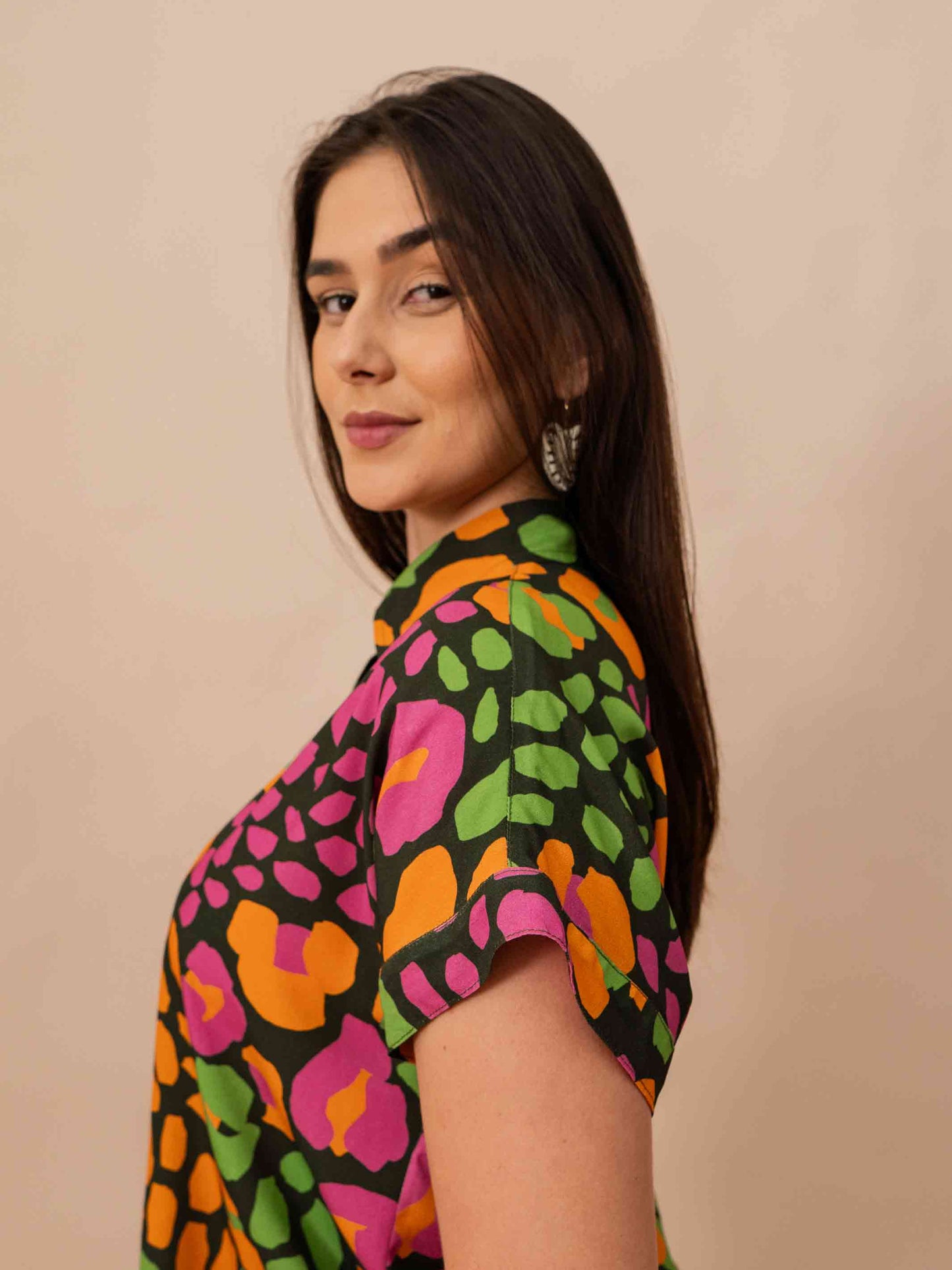 BLUSA BOTÕES | ONÇA PINTADA VERDE