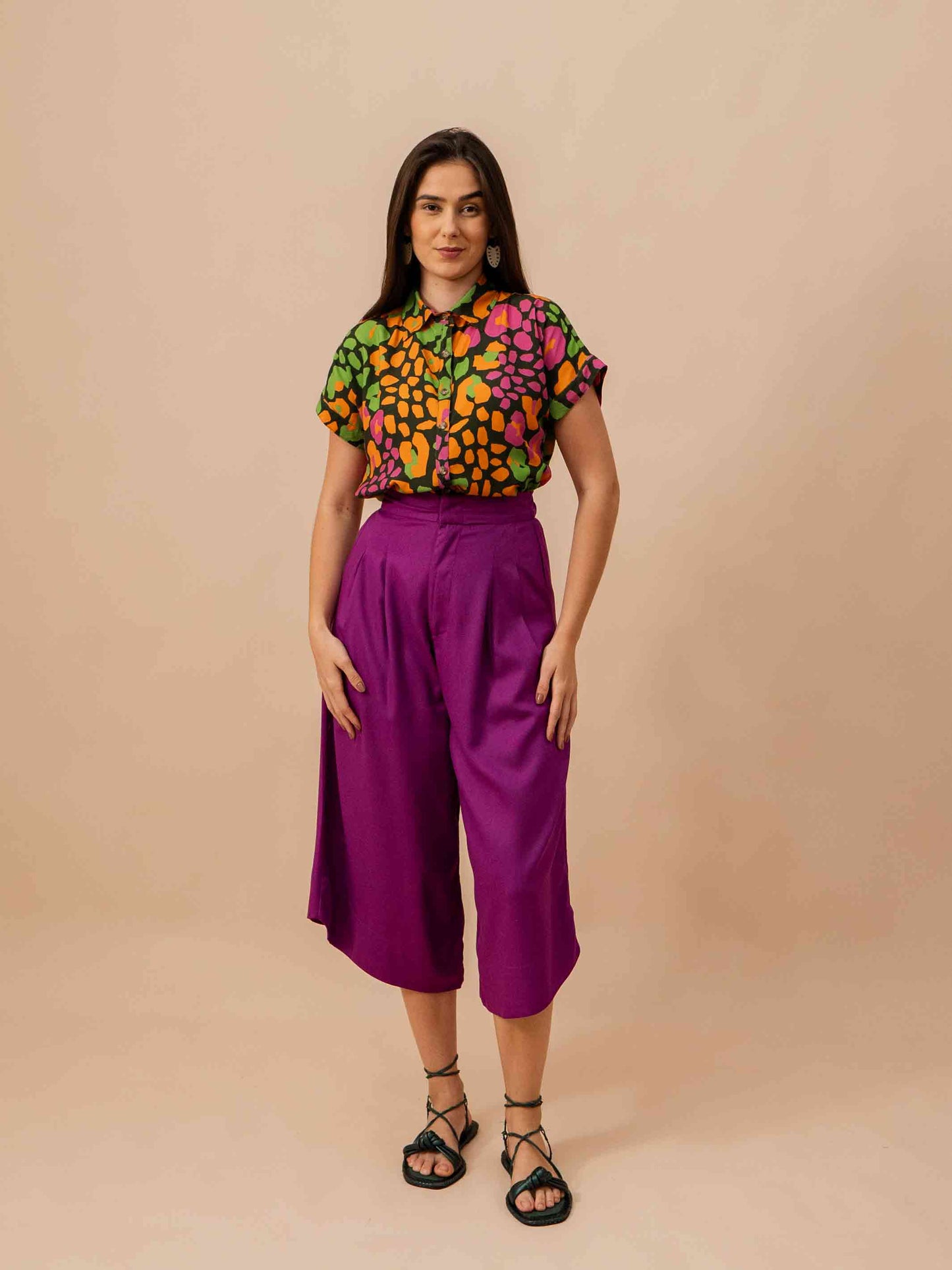 BLUSA BOTÕES | ONÇA PINTADA VERDE