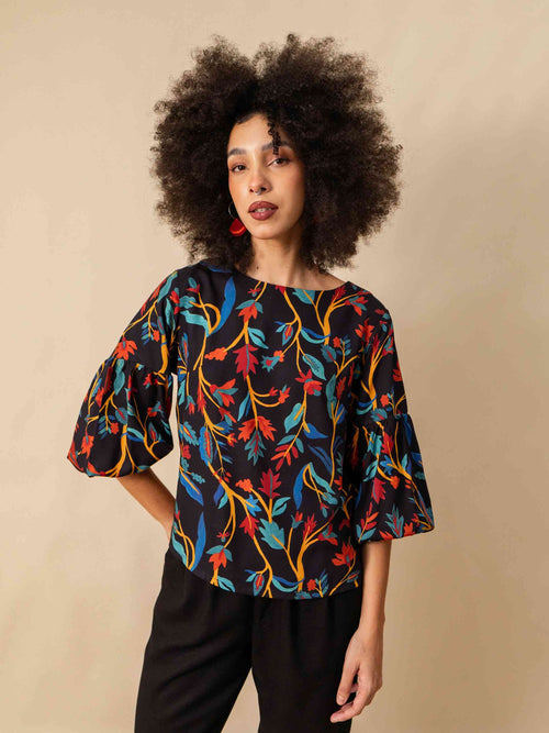 BLUSA BUFANTE | PAPEL DE PAREDE CHINÊS
