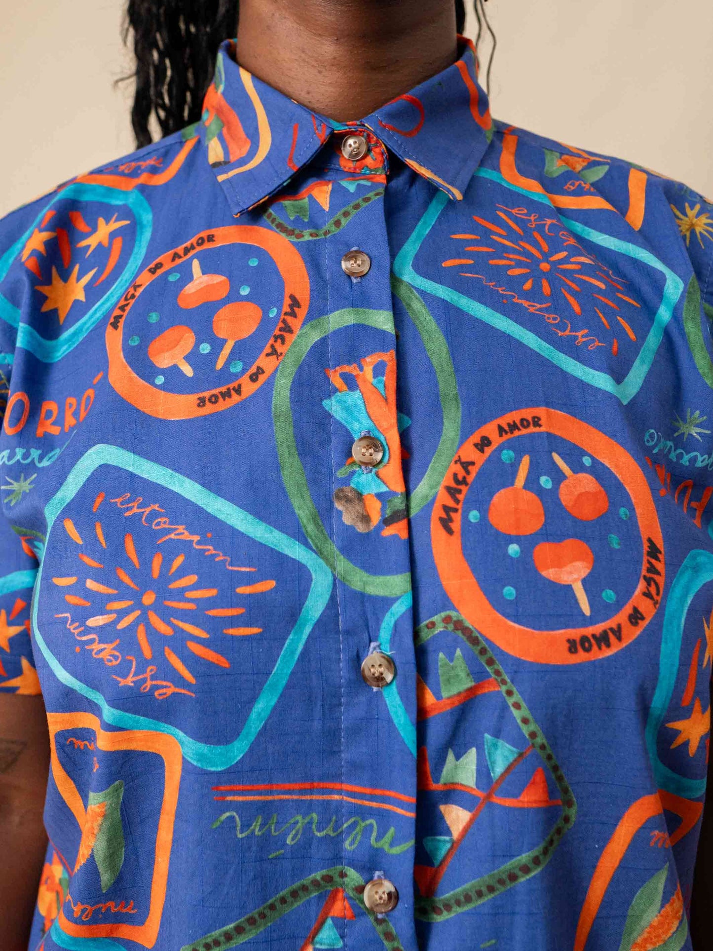 CAMISA DE BOTÃO | RETRATOS AZUL