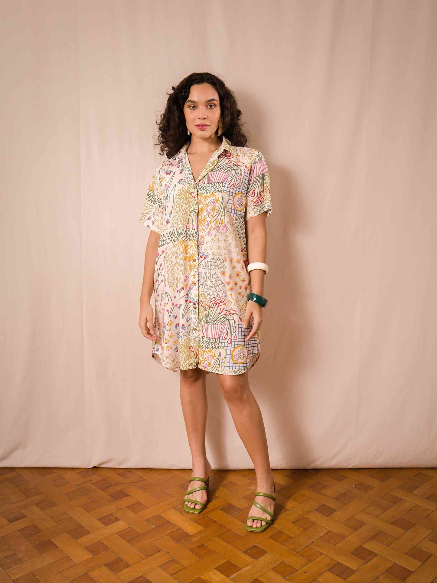Chemise Lia curto | Jardim