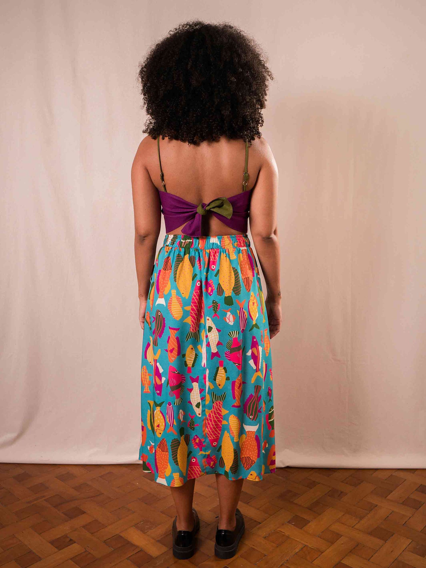 Saia Agatha Peixes | Azul