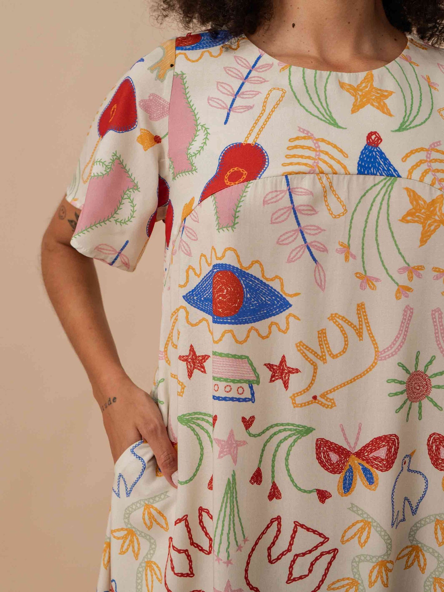 VESTIDO RAY | VIOLETA BORDADA