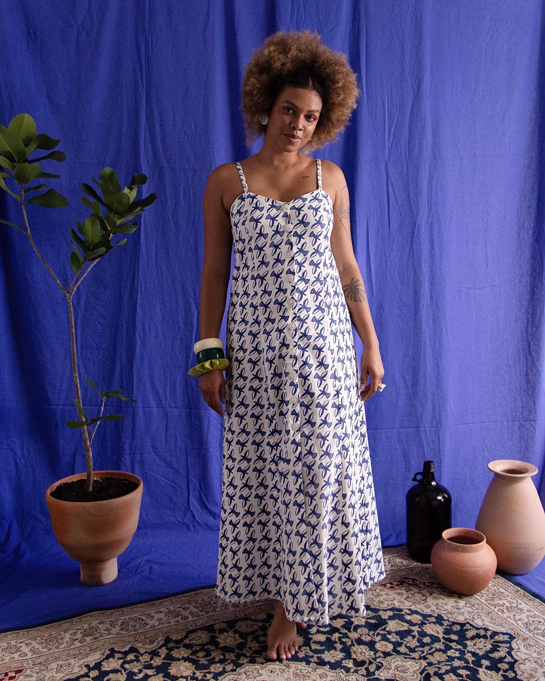 Vestido Gio Linho | Pássaros