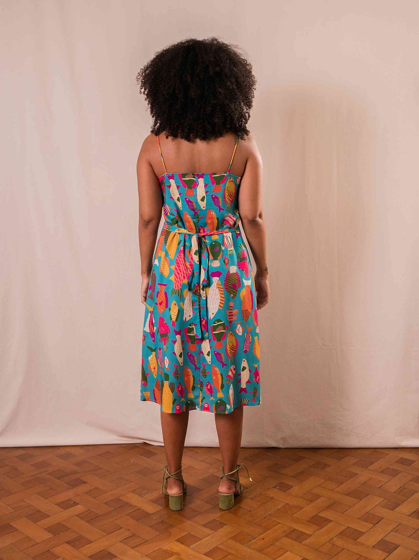 Vestido Pilar Peixes | Azul