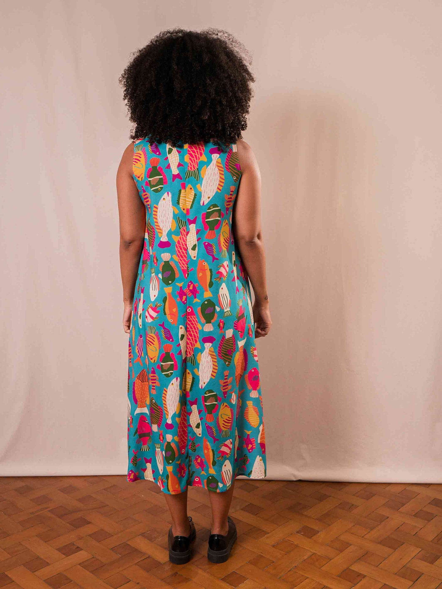Vestido Gola Padre Peixes | Azul
