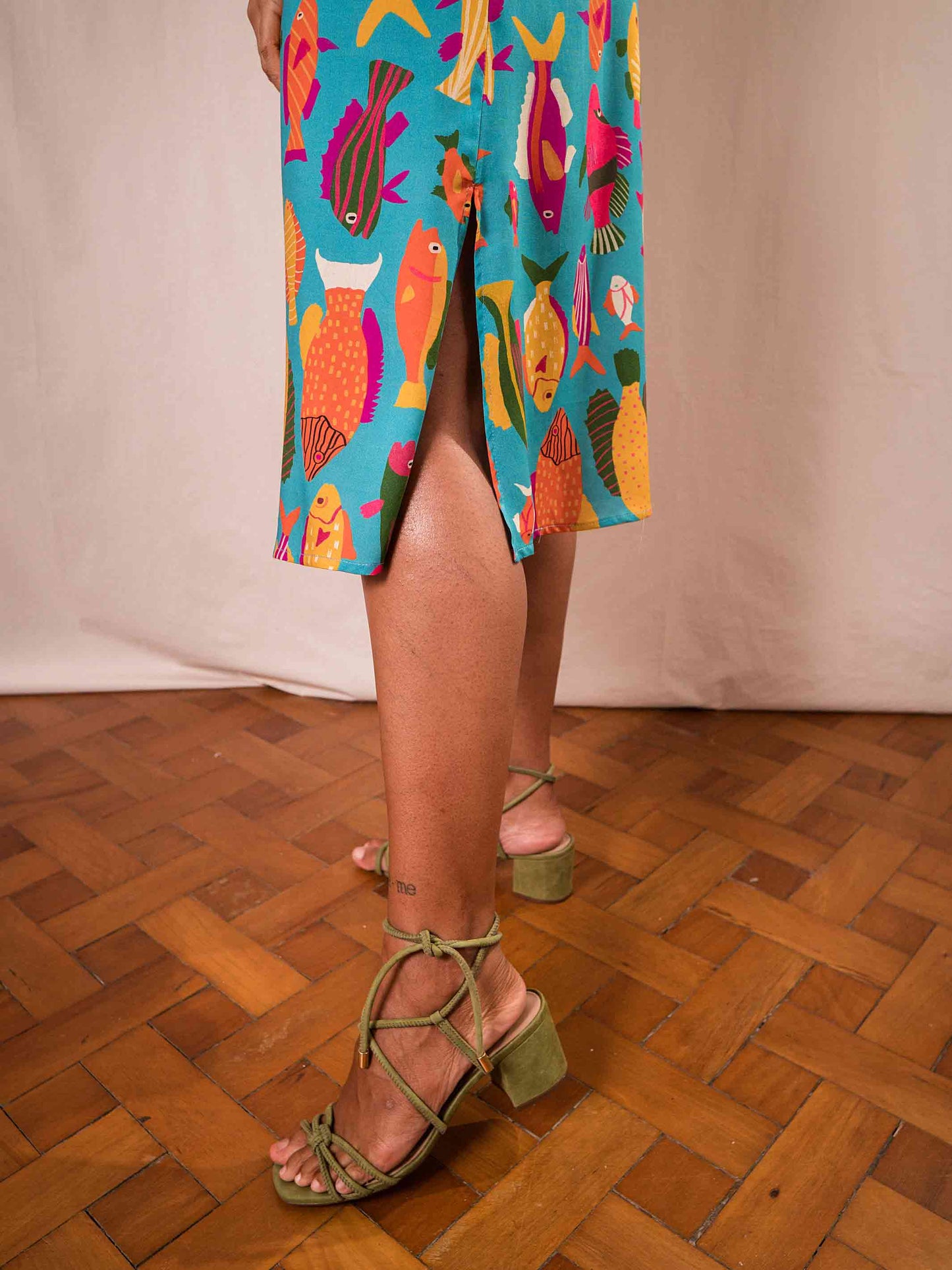 Vestido Pilar Peixes | Azul