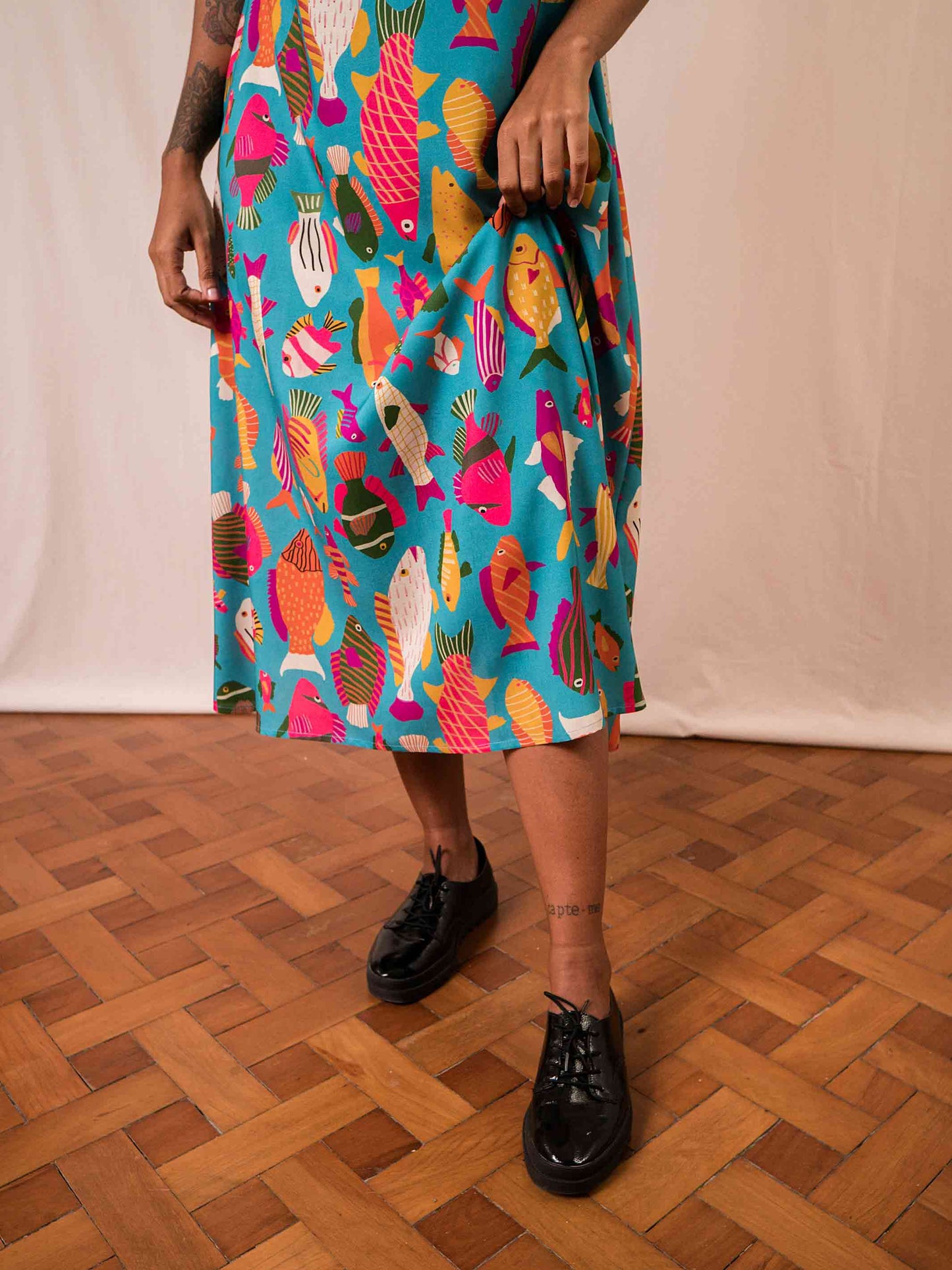 Vestido Gola Padre Peixes | Azul