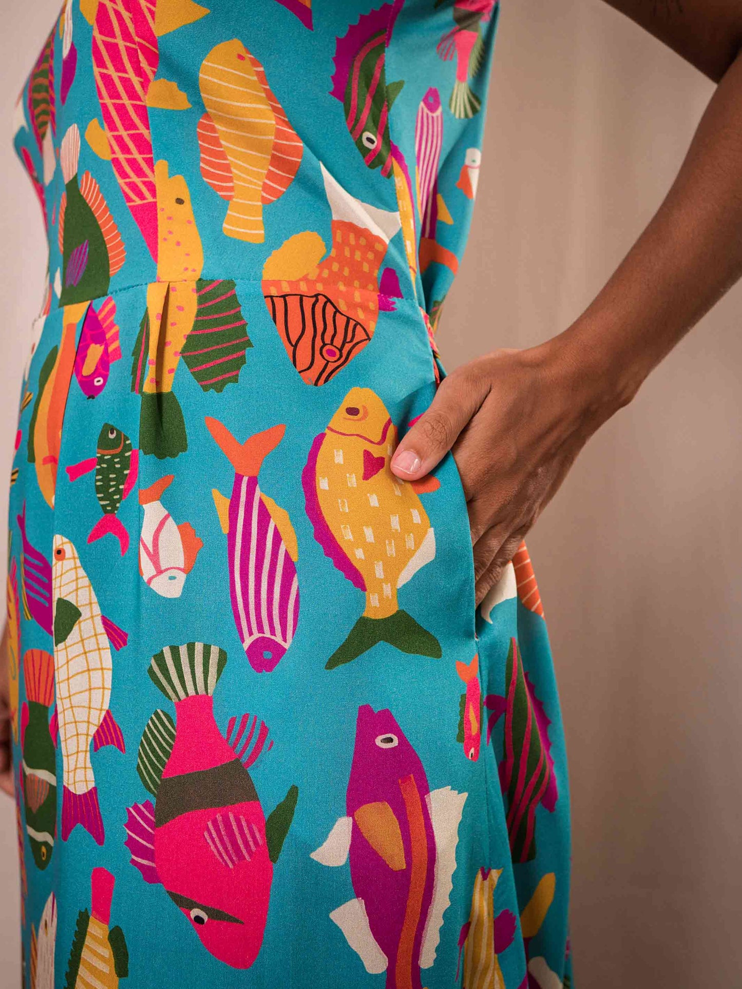 Vestido Pilar Peixes | Azul