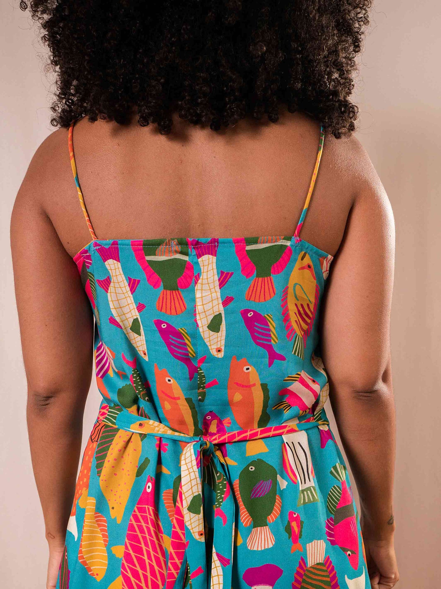 Vestido Pilar Peixes | Azul