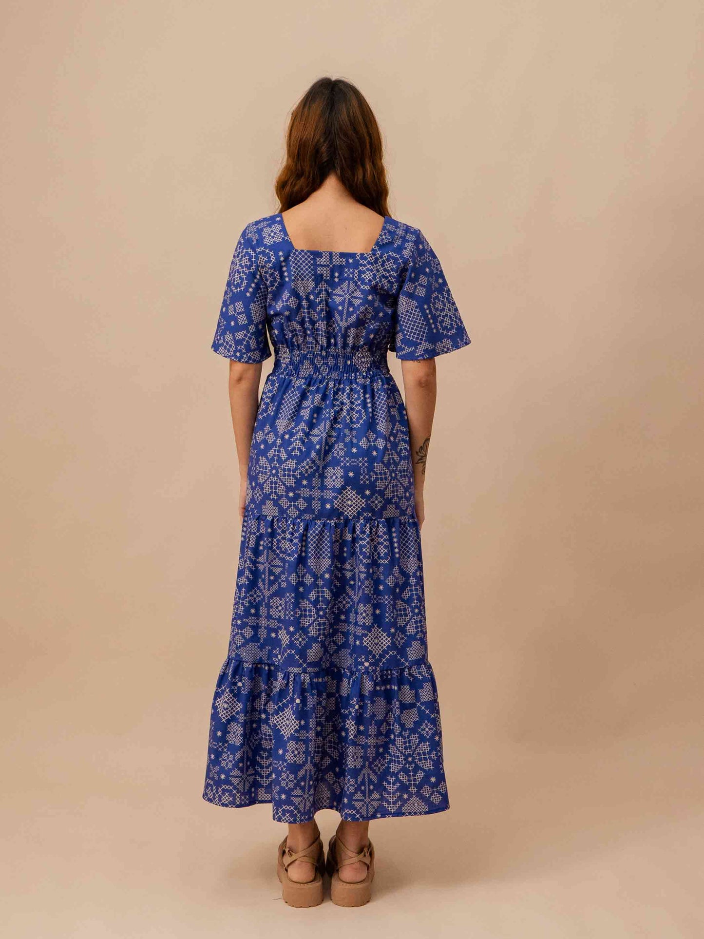 VESTIDO NINA LONGUETE | PONTO CRUZ AZUL