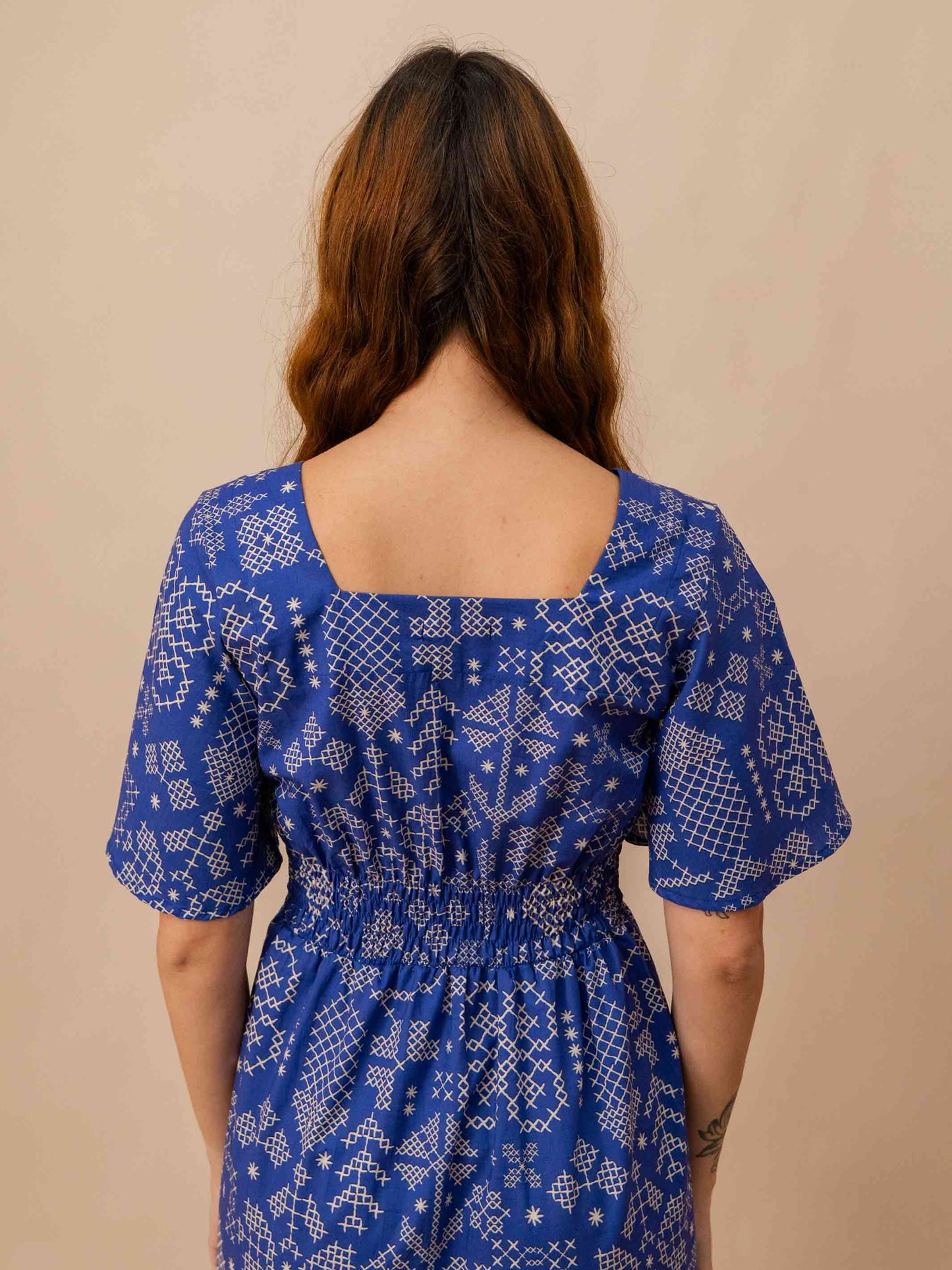 VESTIDO NINA LONGUETE | PONTO CRUZ AZUL