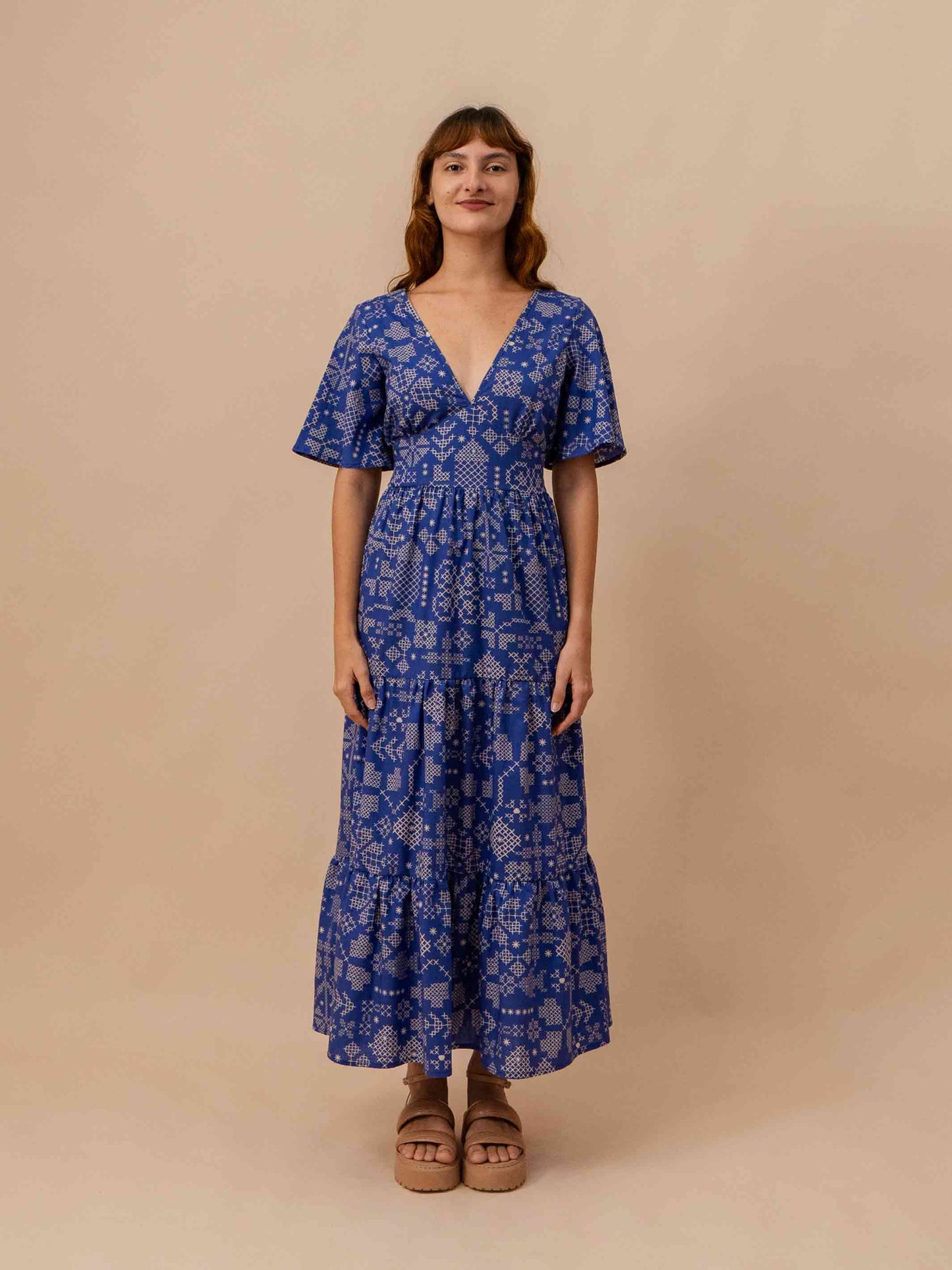 VESTIDO NINA LONGUETE | PONTO CRUZ AZUL