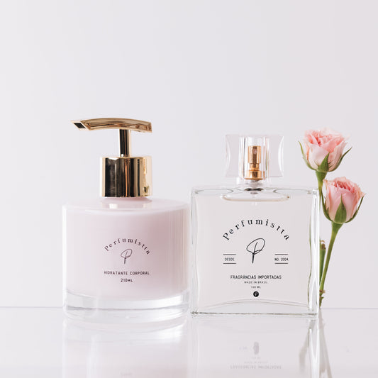 KIT Champagne Rosê, inspirado por 212 Vip Rose - Perfume + Hidratante
