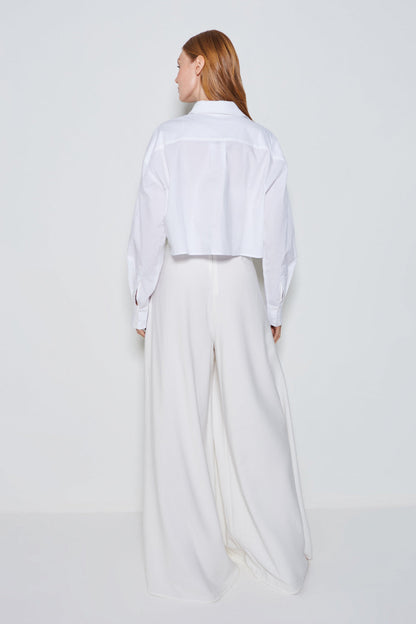 CAMISA MANGA LONGA DETALHE EM RENDA OFF WHITE