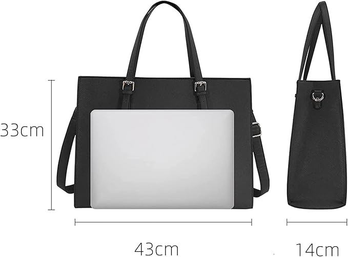 Bolsa de laptop para mulheres à prova d'água de couro leve 15,6 Polegadas.