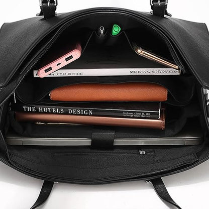Bolsa de laptop para mulheres à prova d'água de couro leve 15,6 Polegadas.