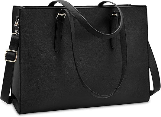 Bolsa de laptop para mulheres à prova d'água de couro leve 15,6 Polegadas.