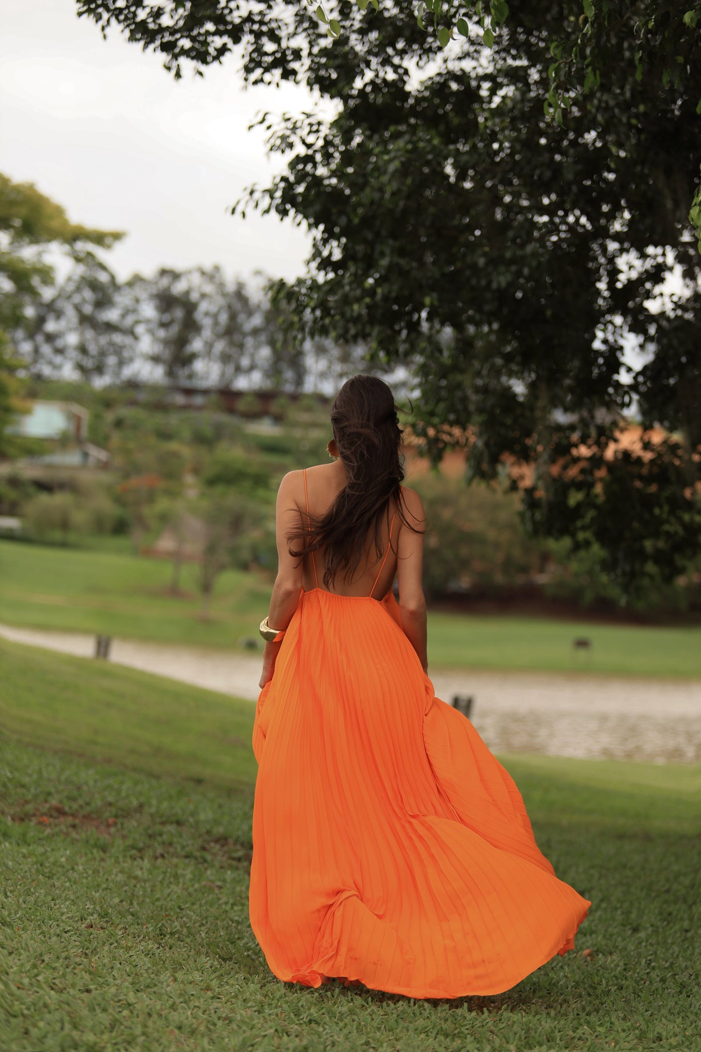 Vestido L'arc Plissado Encomenda