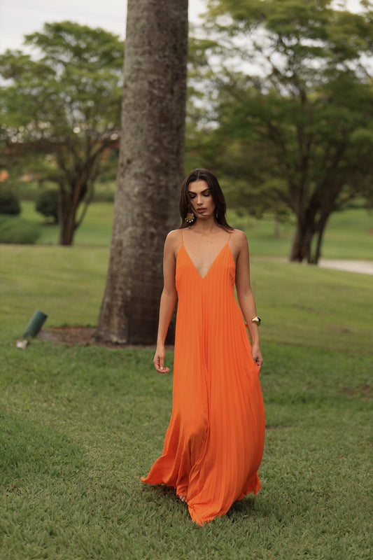 Vestido L'arc Plissado Encomenda