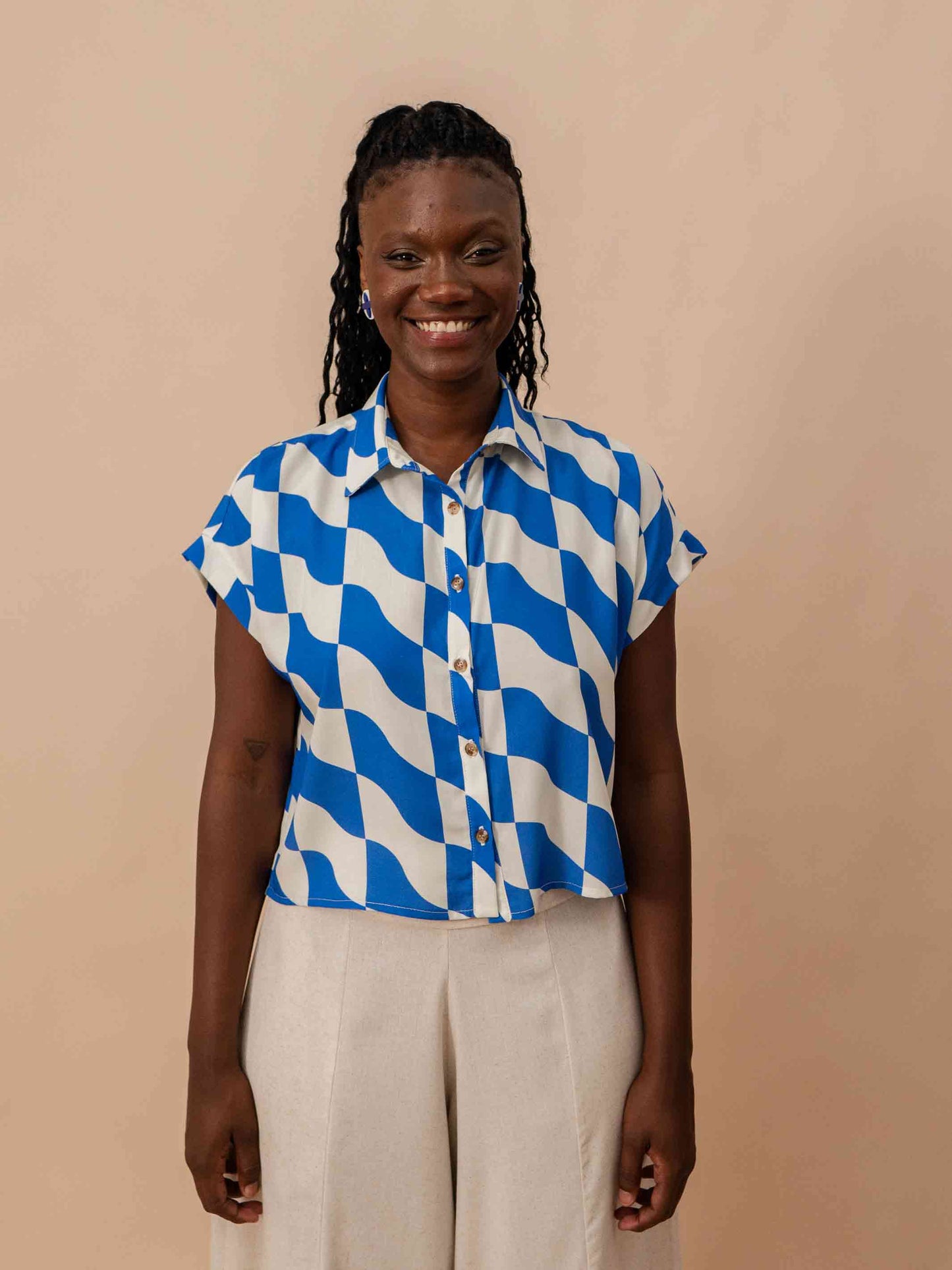 BLUSA BOTÕES | ONDAS AZUL