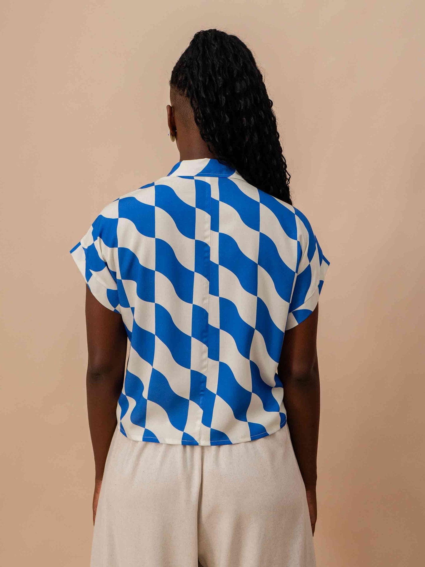 BLUSA BOTÕES | ONDAS AZUL