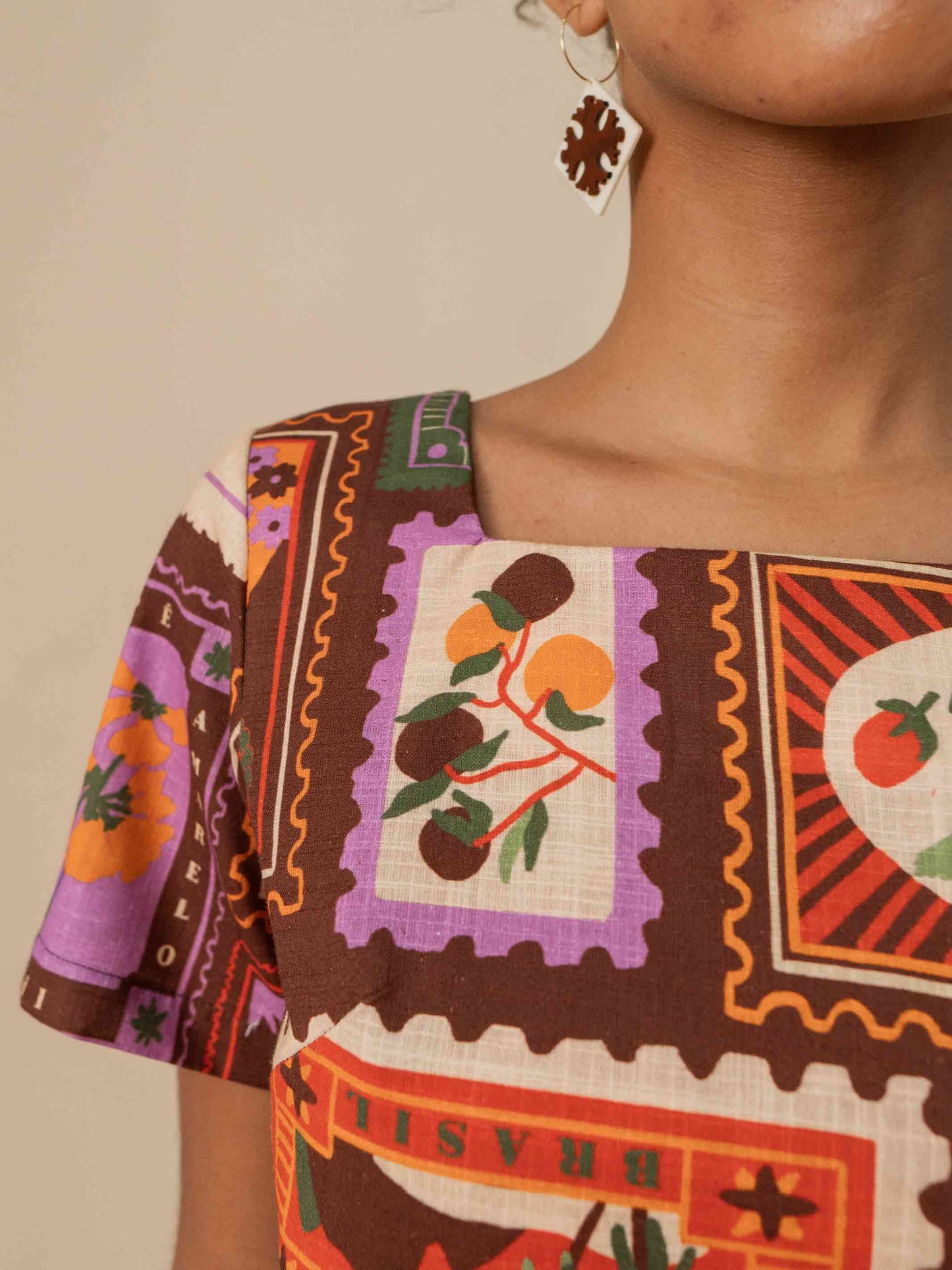 BLUSA SÔNIA | SELO POSTAL MARROM