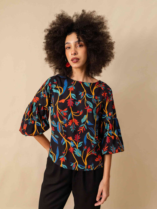 BLUSA BUFANTE | PAPEL DE PAREDE CHINÊS