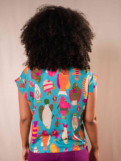 Blusa Canoa Peixes | Azul