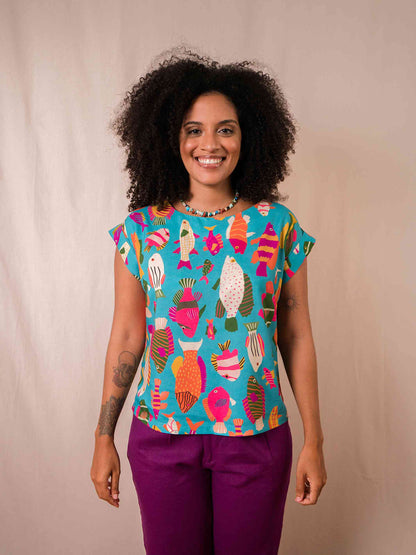 Blusa Canoa Peixes | Azul