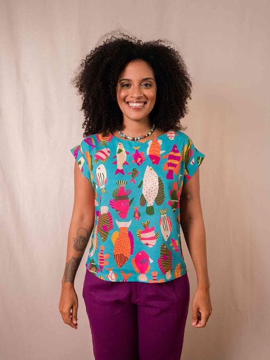 Blusa Canoa Peixes | Azul