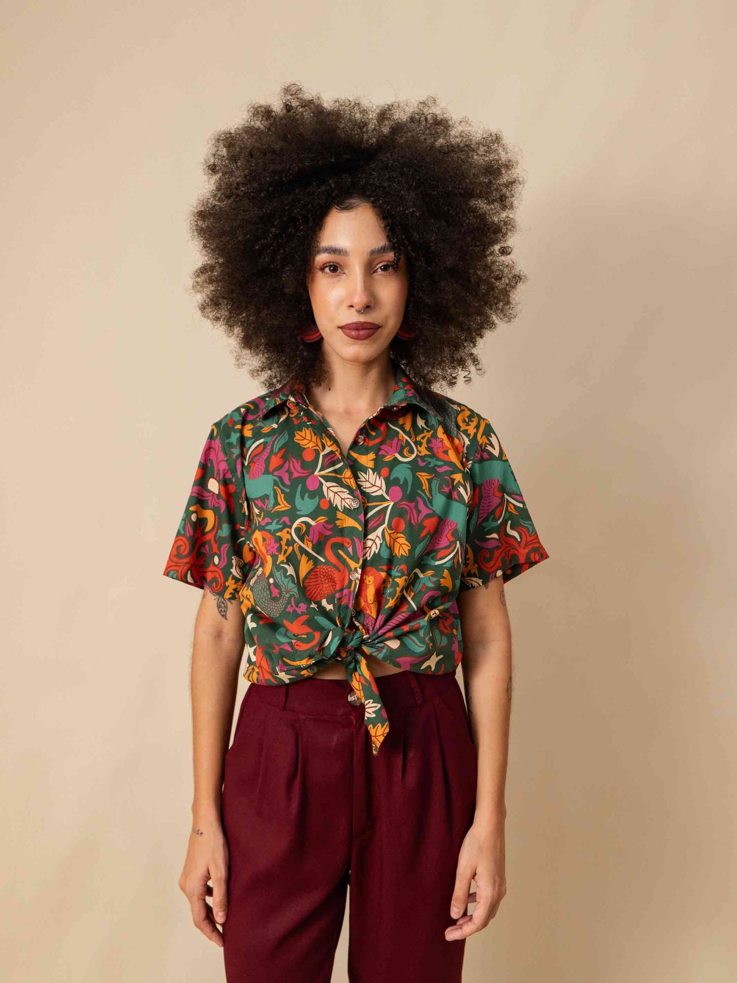 CAMISA DE BOTÃO | ILUMINURAS VERDE