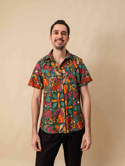 CAMISA DE BOTÃO | ILUMINURAS VERDE