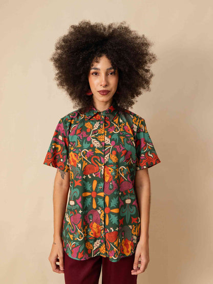 CAMISA DE BOTÃO | ILUMINURAS VERDE
