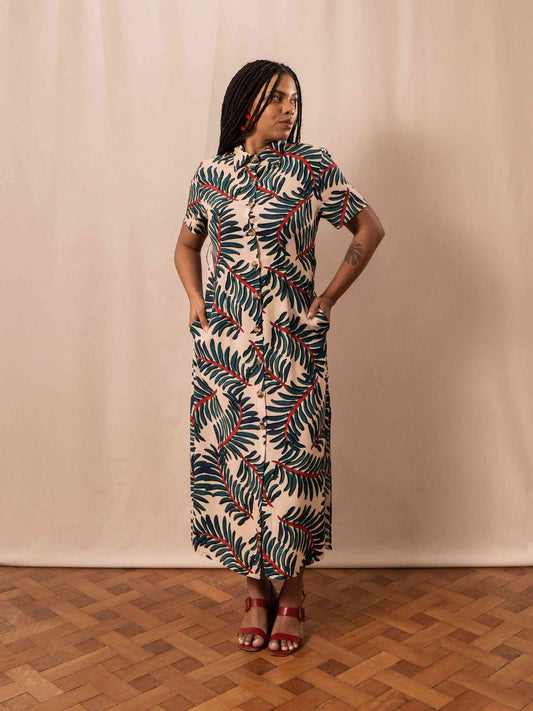 CHEMISE LIA LONGUETE | PALMEIRA AZUL