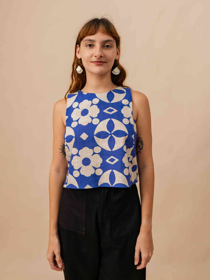 CROPPED MAYA | LADRILHO AZUL