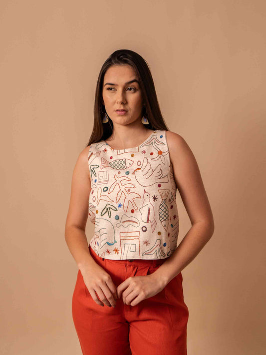 CROPPED MAYA DUPLA FACE | BORDADO
