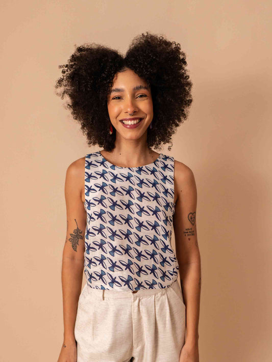 CROPPED MAYA LINHO 100% | PÁSSAROS