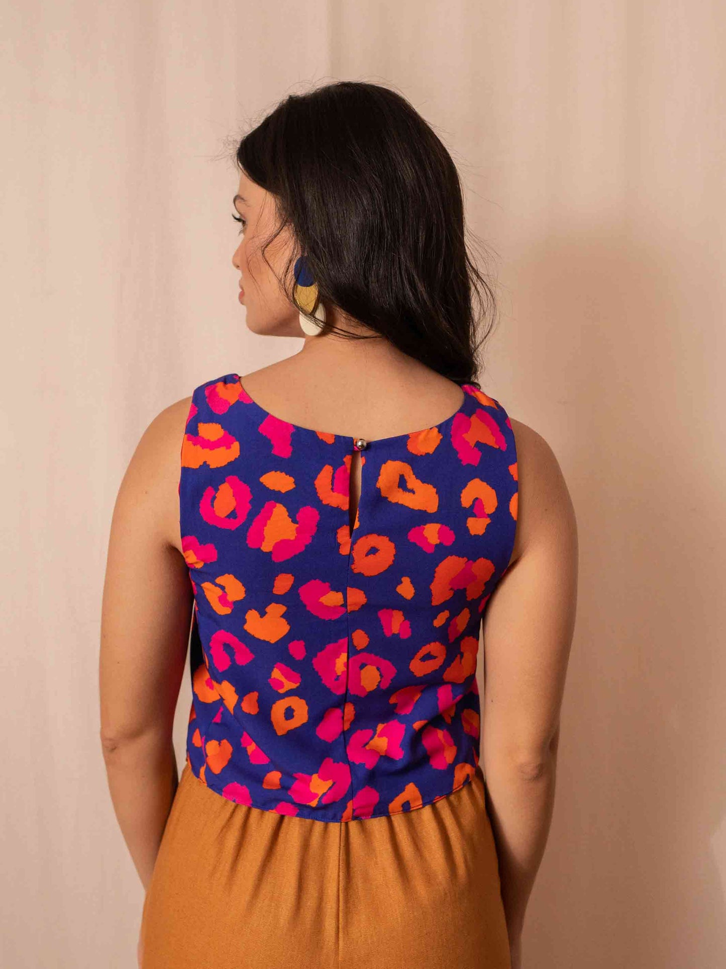 CROPPED MAYA DUPLA FACE | ONCINHA AZUL