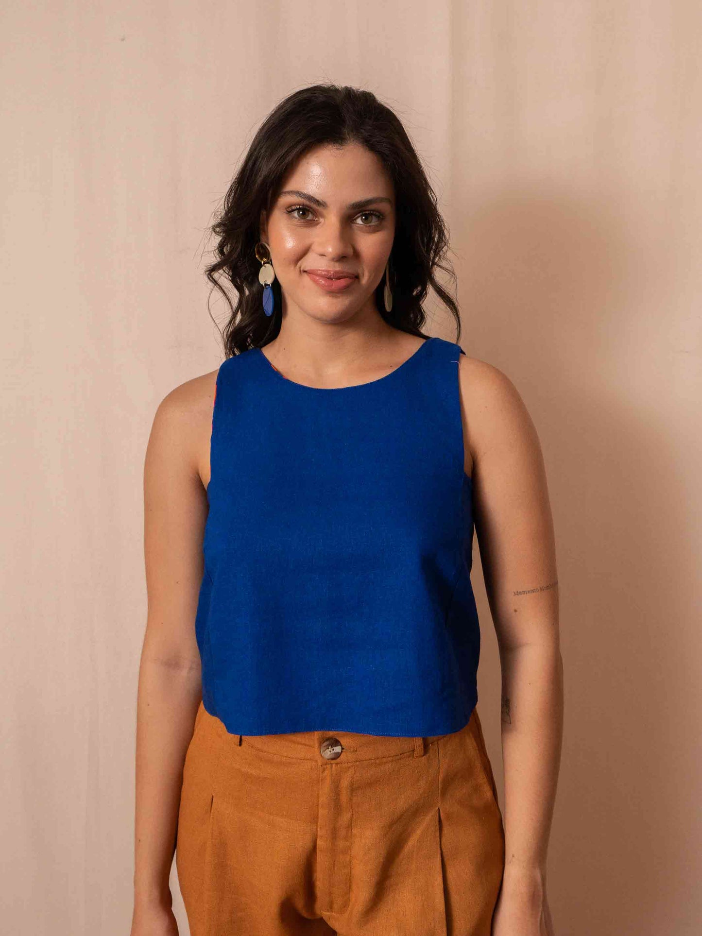 CROPPED MAYA DUPLA FACE | ONCINHA AZUL