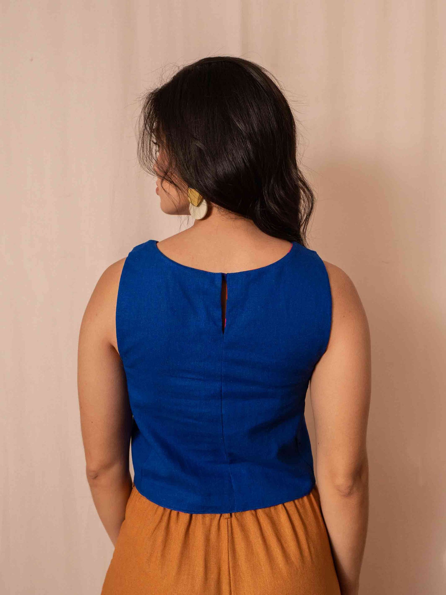 CROPPED MAYA DUPLA FACE | ONCINHA AZUL