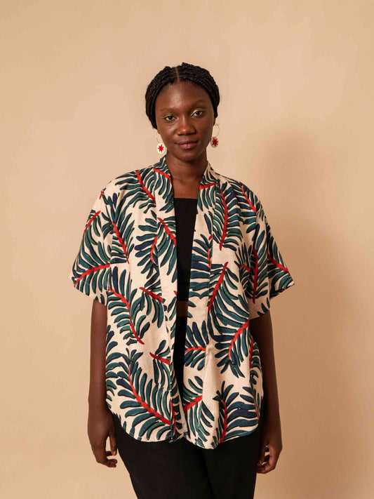 KIMONO ALGODÃO | PALMEIRA AZUL