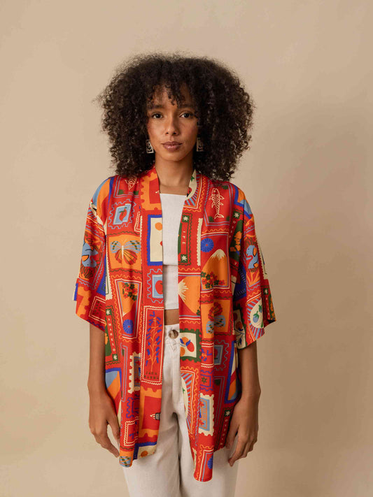 KIMONO | SELO POSTAL VERMELHO