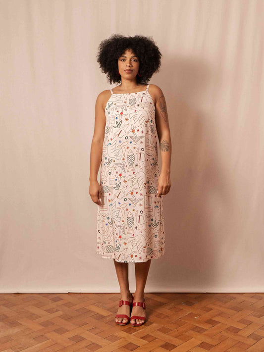 VESTIDO TRAPEZIO | BORDADO