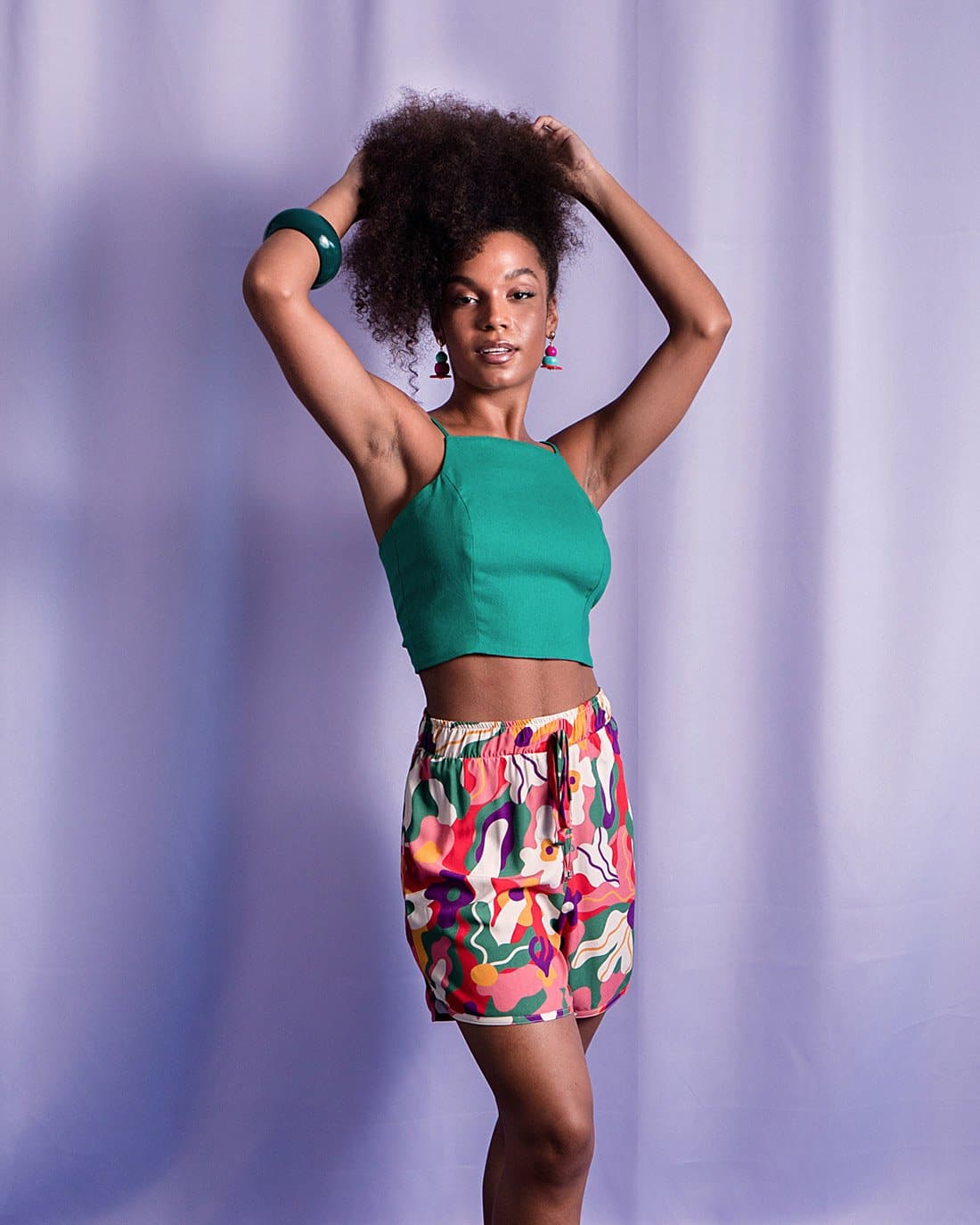 Top Laço Dupla Face | Verde e Pink